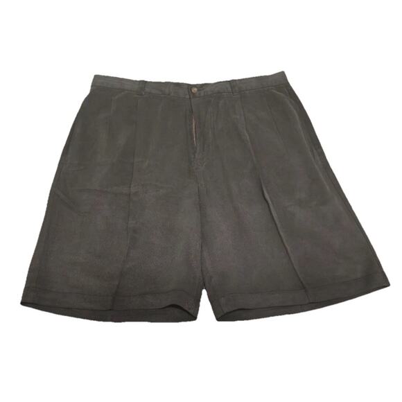 Tommy Bahama 100% Silk Shorts Size 36 Men's Twill Pleated Front Blue - Picture 1 of 4